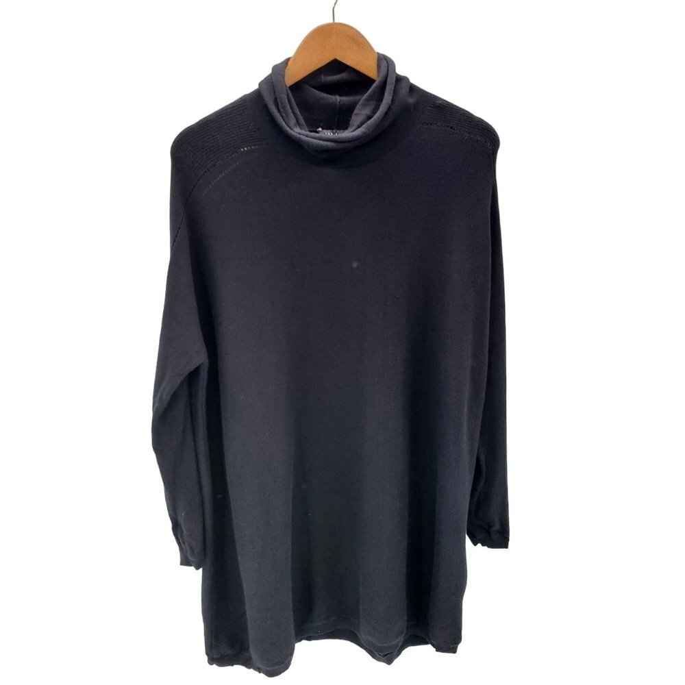 Ted Baker London Womens Angora Blend Knit Turtleneck Sweater Sz M Black Flaw